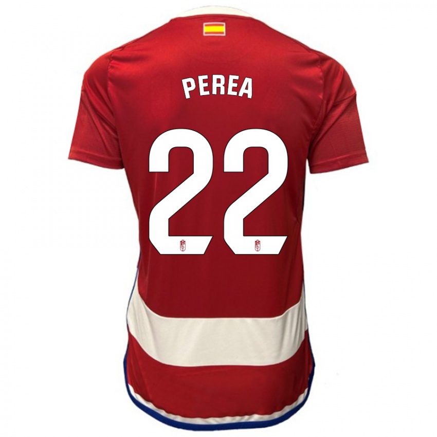 Hombre Camiseta Alberto Perea #22 Rojo 1ª Equipación 2023/24 La Camisa Chile