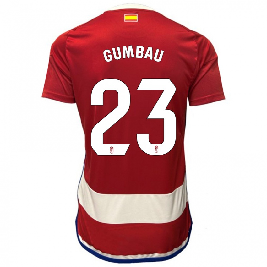 Hombre Camiseta Gerard Gumbau #23 Rojo 1ª Equipación 2023/24 La Camisa Chile
