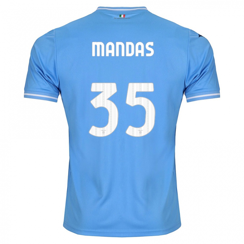 Hombre Camiseta Christos Mandas #35 Azul 1ª Equipación 2023/24 La Camisa Chile