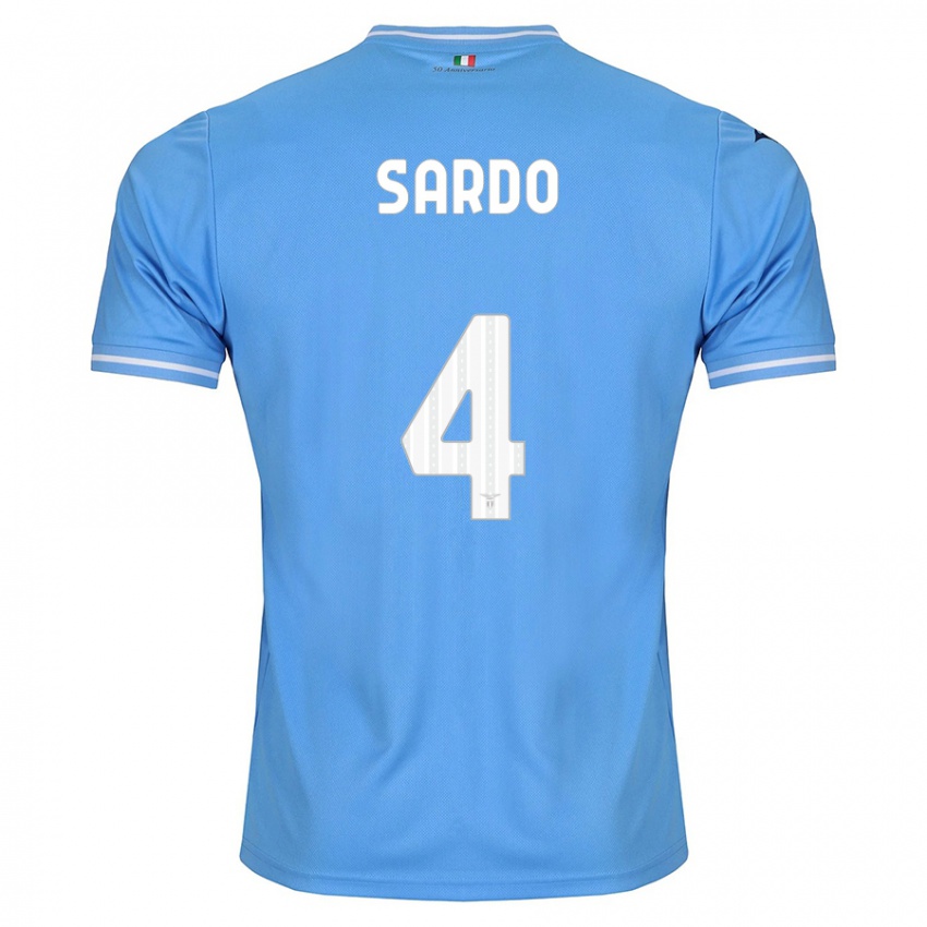 Hombre Camiseta Jacopo Sardo #4 Azul 1ª Equipación 2023/24 La Camisa Chile
