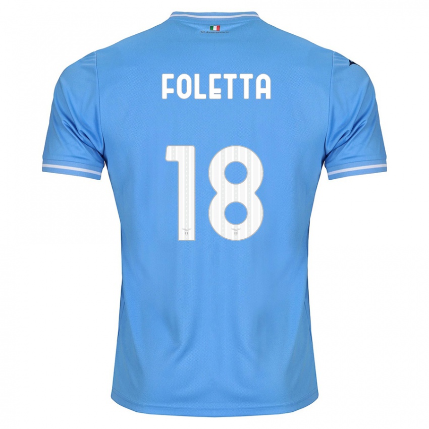 Hombre Camiseta Isabella Foletta #18 Azul 1ª Equipación 2023/24 La Camisa Chile