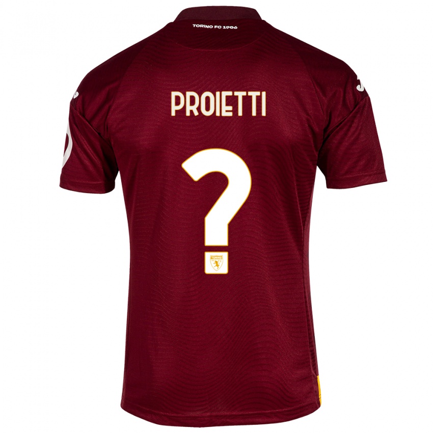 Hombre Camiseta Riccardo Proietti #0 Rojo Oscuro 1ª Equipación 2023/24 La Camisa Chile