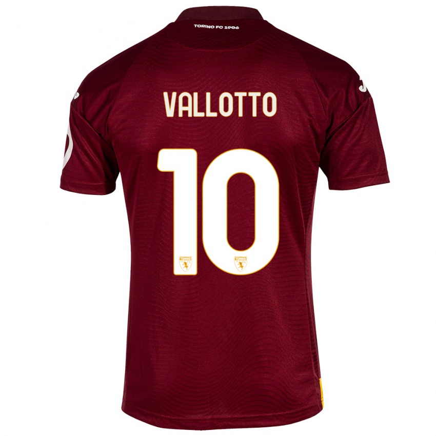 Hombre Camiseta Greta Vallotto #10 Rojo Oscuro 1ª Equipación 2023/24 La Camisa Chile