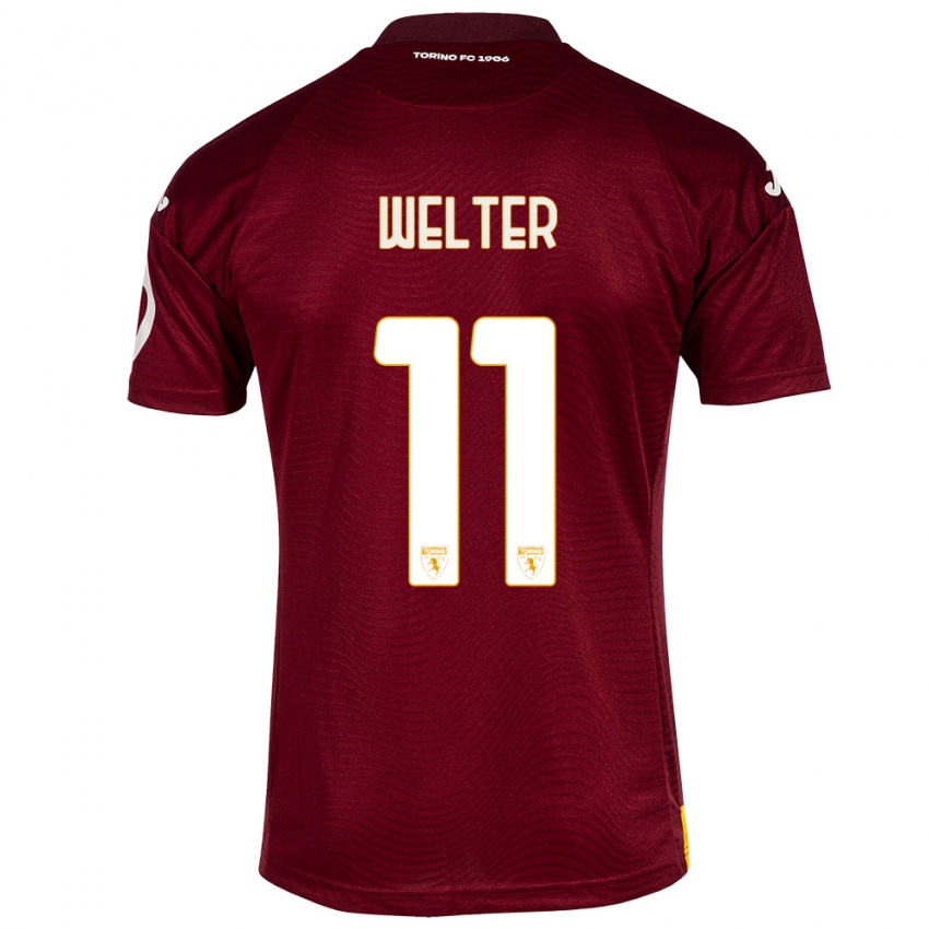 Hombre Camiseta Francesca Welter #11 Rojo Oscuro 1ª Equipación 2023/24 La Camisa Chile