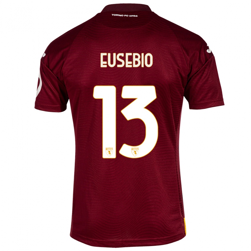 Hombre Camiseta Chiara Eusebio #13 Rojo Oscuro 1ª Equipación 2023/24 La Camisa Chile