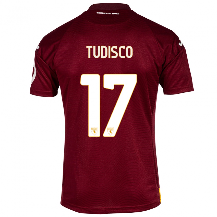 Hombre Camiseta Giorgia Tudisco #17 Rojo Oscuro 1ª Equipación 2023/24 La Camisa Chile