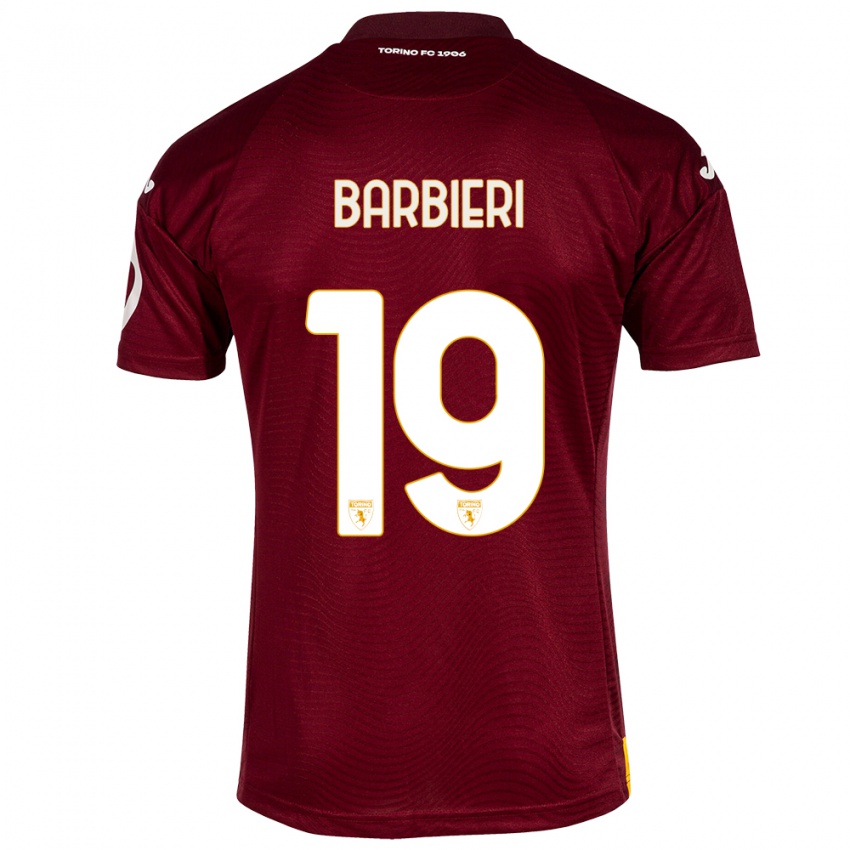 Hombre Camiseta Raffaella Barbieri #19 Rojo Oscuro 1ª Equipación 2023/24 La Camisa Chile