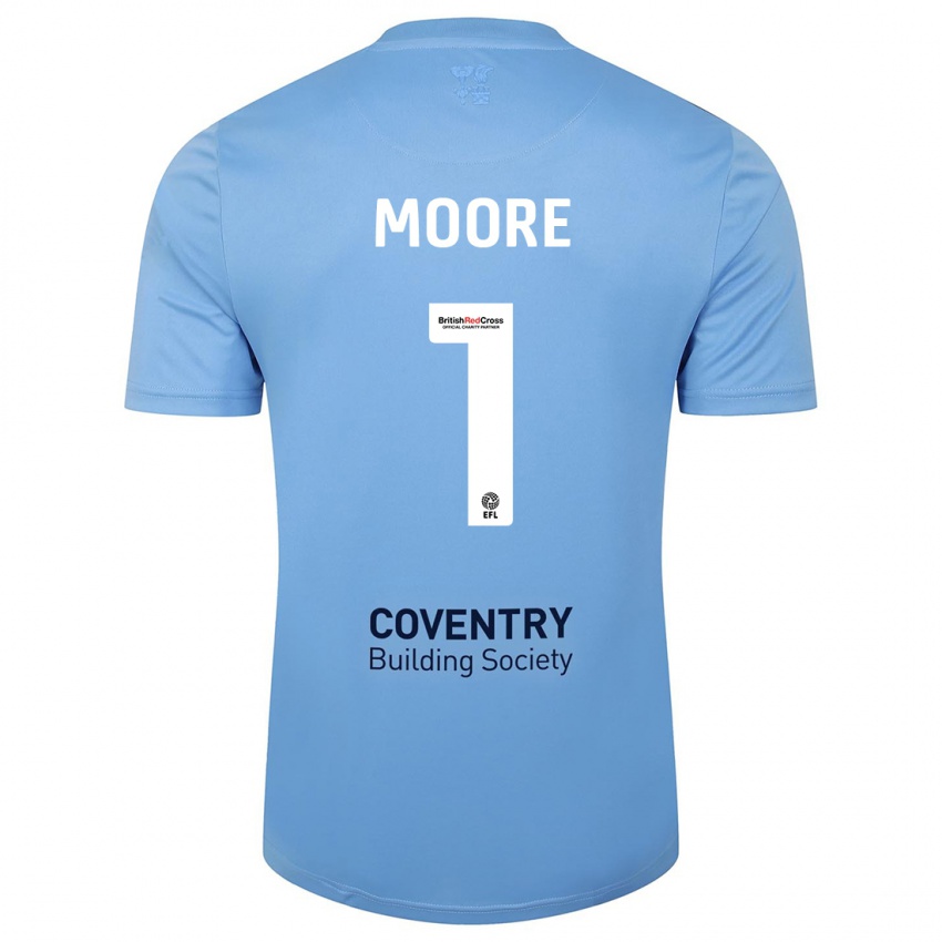 Hombre Camiseta Simon Moore #1 Cielo Azul 1ª Equipación 2023/24 La Camisa Chile