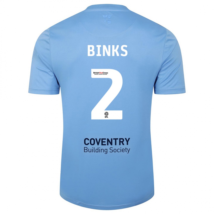 Hombre Camiseta Luis Binks #2 Cielo Azul 1ª Equipación 2023/24 La Camisa Chile
