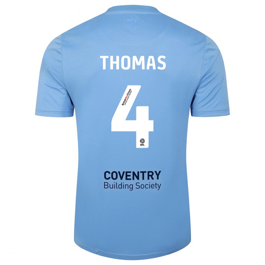 Hombre Camiseta Bobby Thomas #4 Cielo Azul 1ª Equipación 2023/24 La Camisa Chile