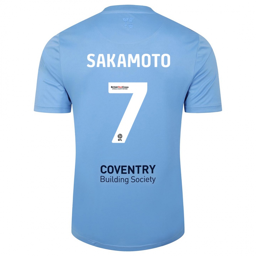 Hombre Camiseta Tatsuhiro Sakamoto #7 Cielo Azul 1ª Equipación 2023/24 La Camisa Chile