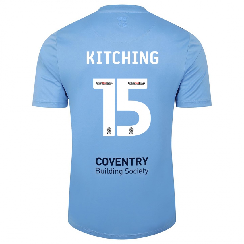 Hombre Camiseta Liam Kitching #15 Cielo Azul 1ª Equipación 2023/24 La Camisa Chile