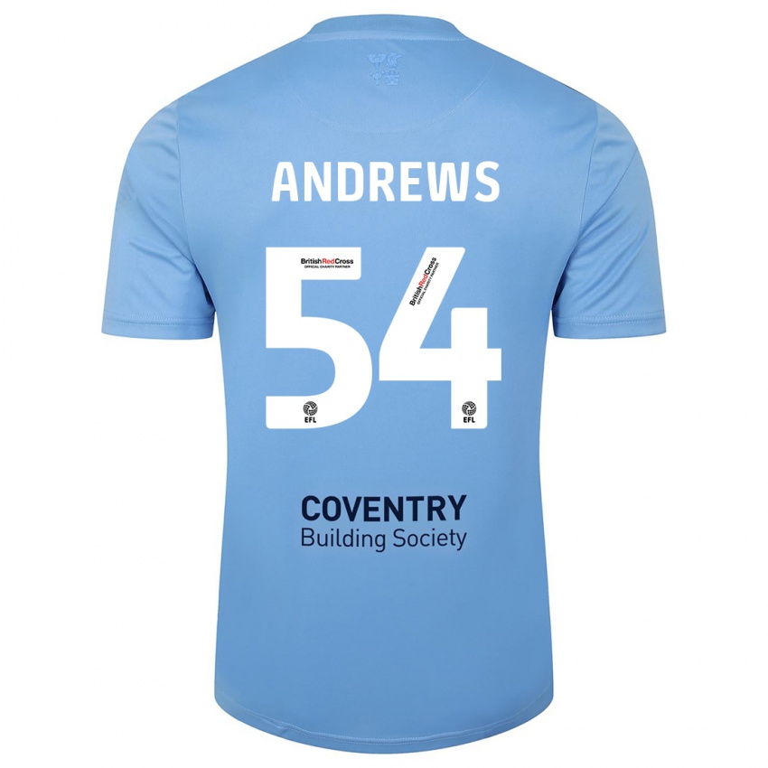 Hombre Camiseta Kai Andrews #54 Cielo Azul 1ª Equipación 2023/24 La Camisa Chile