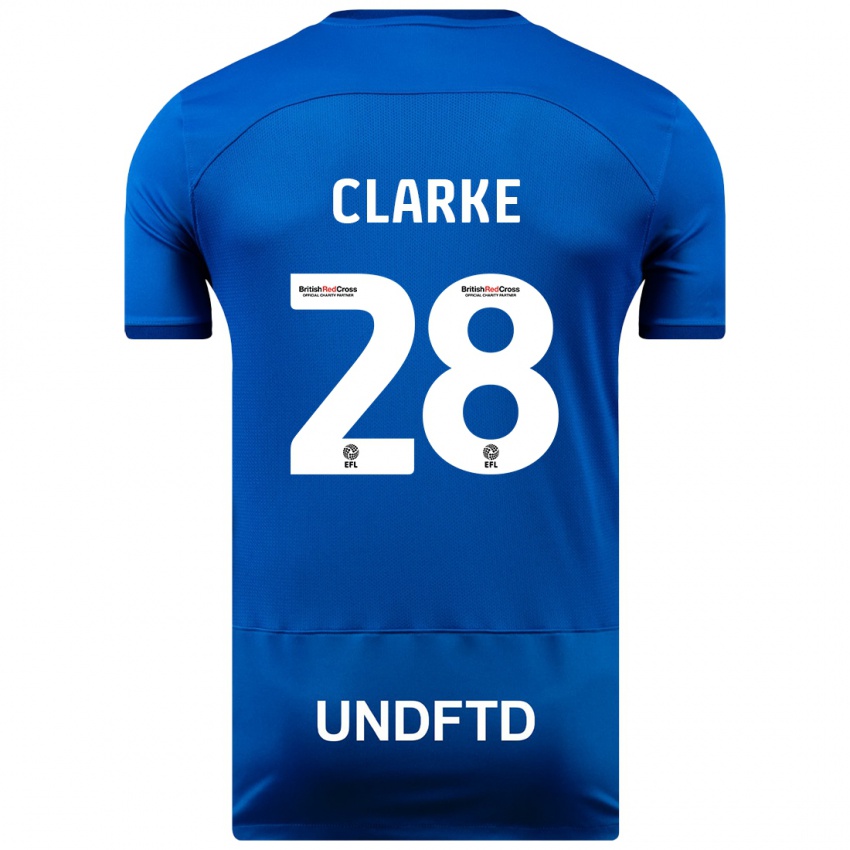 Hombre Camiseta Charlotte Clarke #28 Azul 1ª Equipación 2023/24 La Camisa Chile