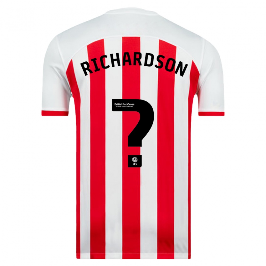 Hombre Camiseta Adam Richardson #0 Blanco 1ª Equipación 2023/24 La Camisa Chile