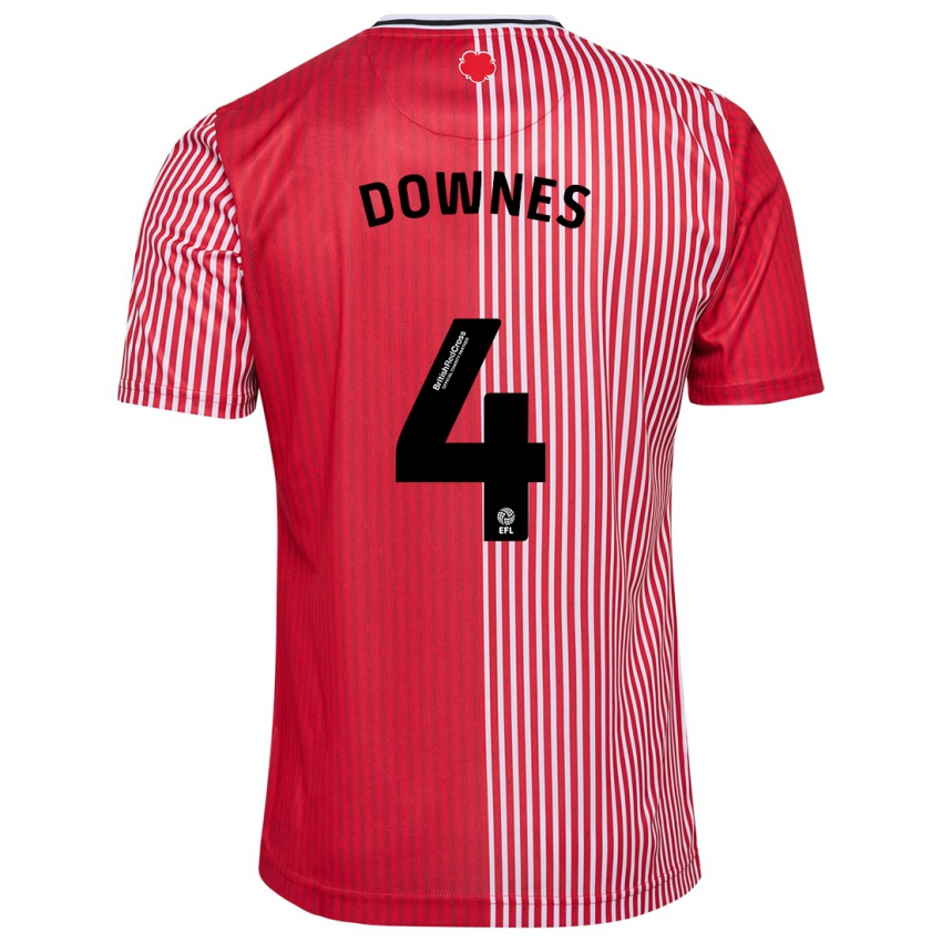 Hombre Camiseta Flynn Downes #4 Rojo 1ª Equipación 2023/24 La Camisa Chile