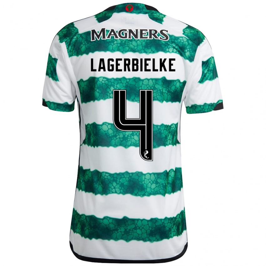 Hombre Camiseta Gustaf Lagerbielke #4 Verde 1ª Equipación 2023/24 La Camisa Chile