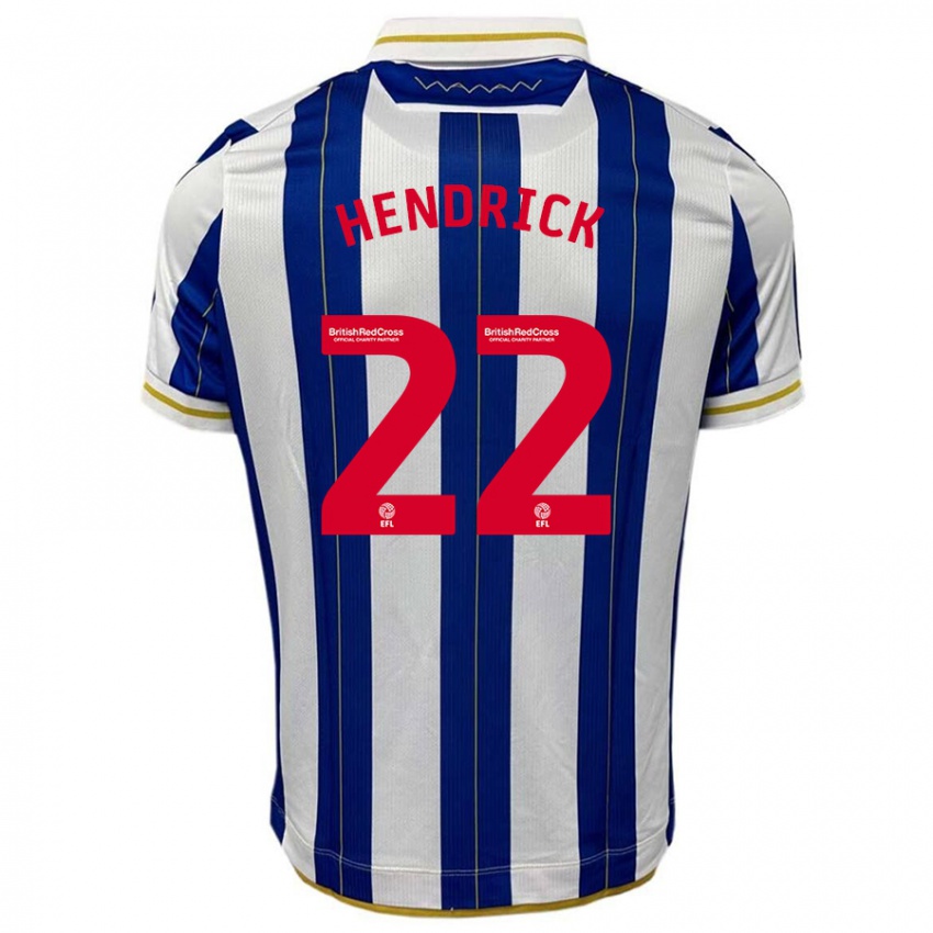 Hombre Camiseta Jeff Hendrick #22 Azul Blanco 1ª Equipación 2023/24 La Camisa Chile