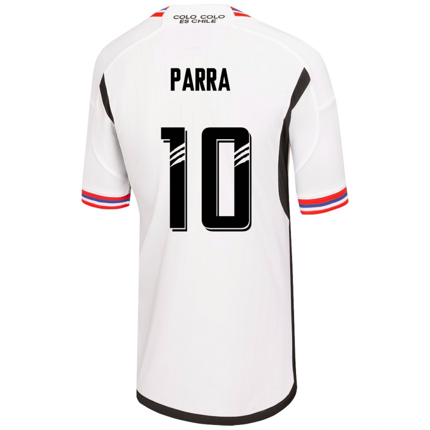 Hombre Camiseta Pablo Parra #10 Blanco 1ª Equipación 2023/24 La Camisa Chile