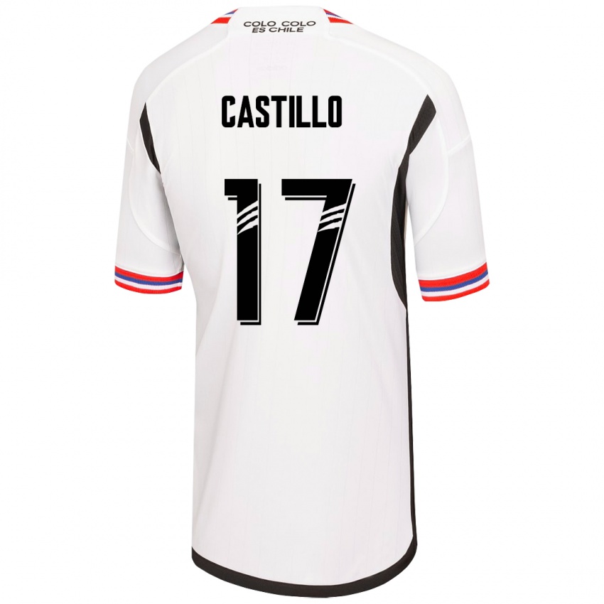 Hombre Camiseta Fabián Castillo #17 Blanco 1ª Equipación 2023/24 La Camisa Chile