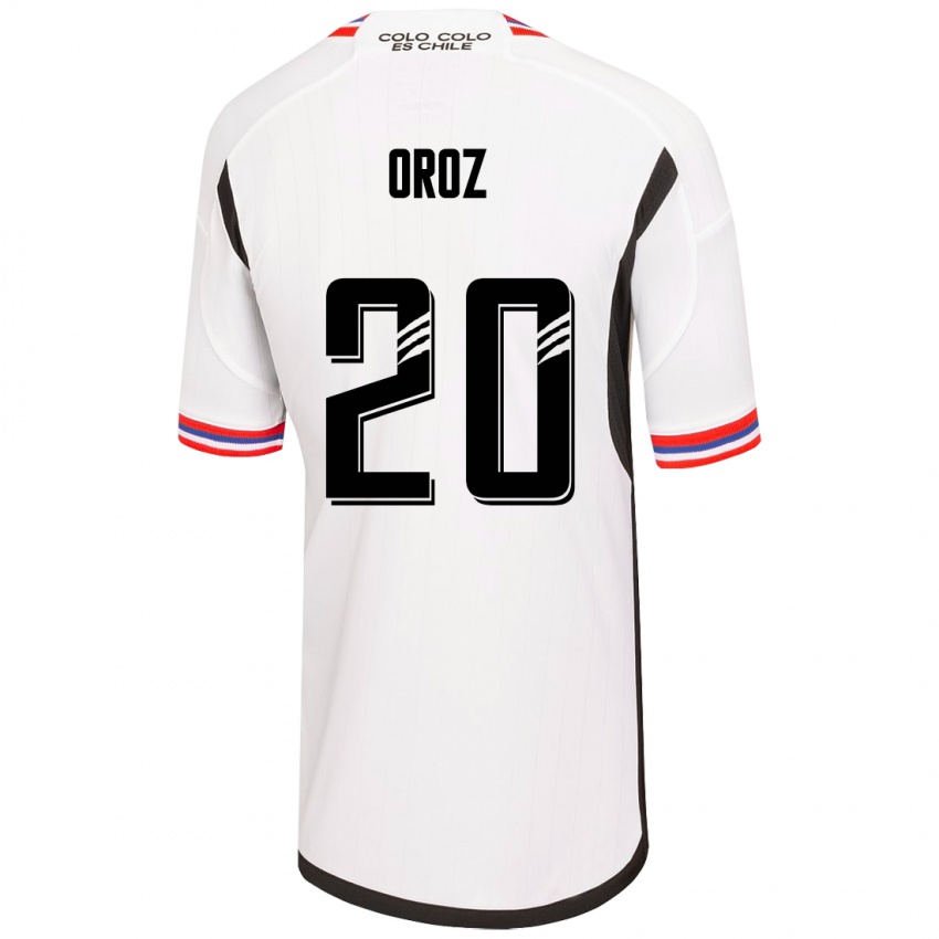 Hombre Camiseta Alexander Oroz #20 Blanco 1ª Equipación 2023/24 La Camisa Chile