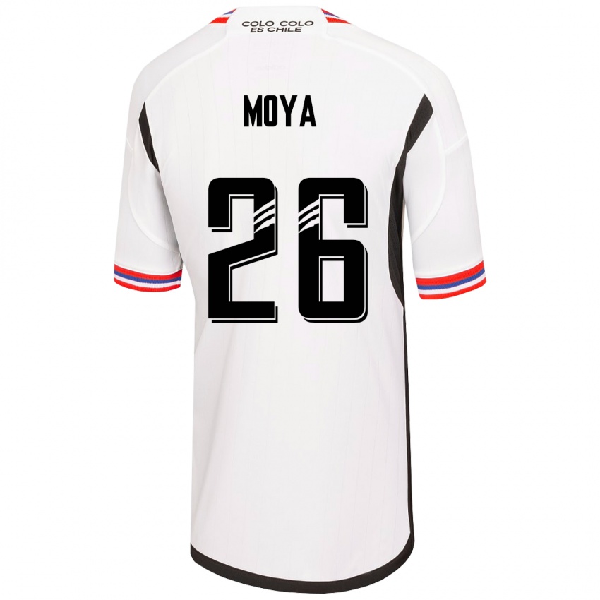 Hombre Camiseta Matías Moya #26 Blanco 1ª Equipación 2023/24 La Camisa Chile