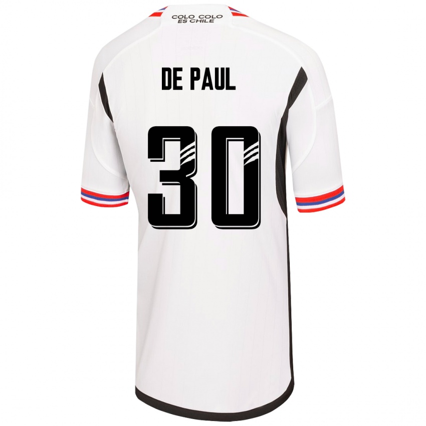 Hombre Camiseta Fernando De Paul #30 Blanco 1ª Equipación 2023/24 La Camisa Chile