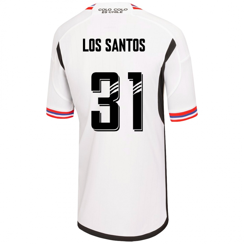 Hombre Camiseta Matías De Los Santos #31 Blanco 1ª Equipación 2023/24 La Camisa Chile