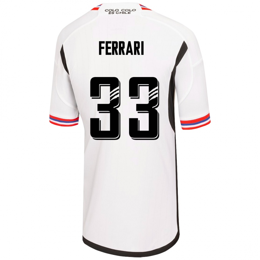 Hombre Camiseta Matías Ferrari #33 Blanco 1ª Equipación 2023/24 La Camisa Chile