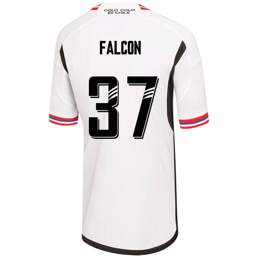 Hombre Camiseta Maximiliano Falcón #37 Blanco 1ª Equipación 2023/24 La Camisa Chile