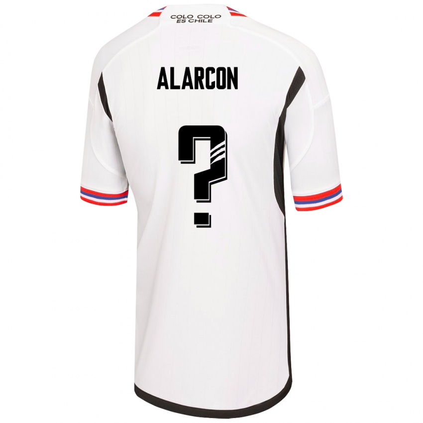 Hombre Camiseta Cristian Alarcón #0 Blanco 1ª Equipación 2023/24 La Camisa Chile