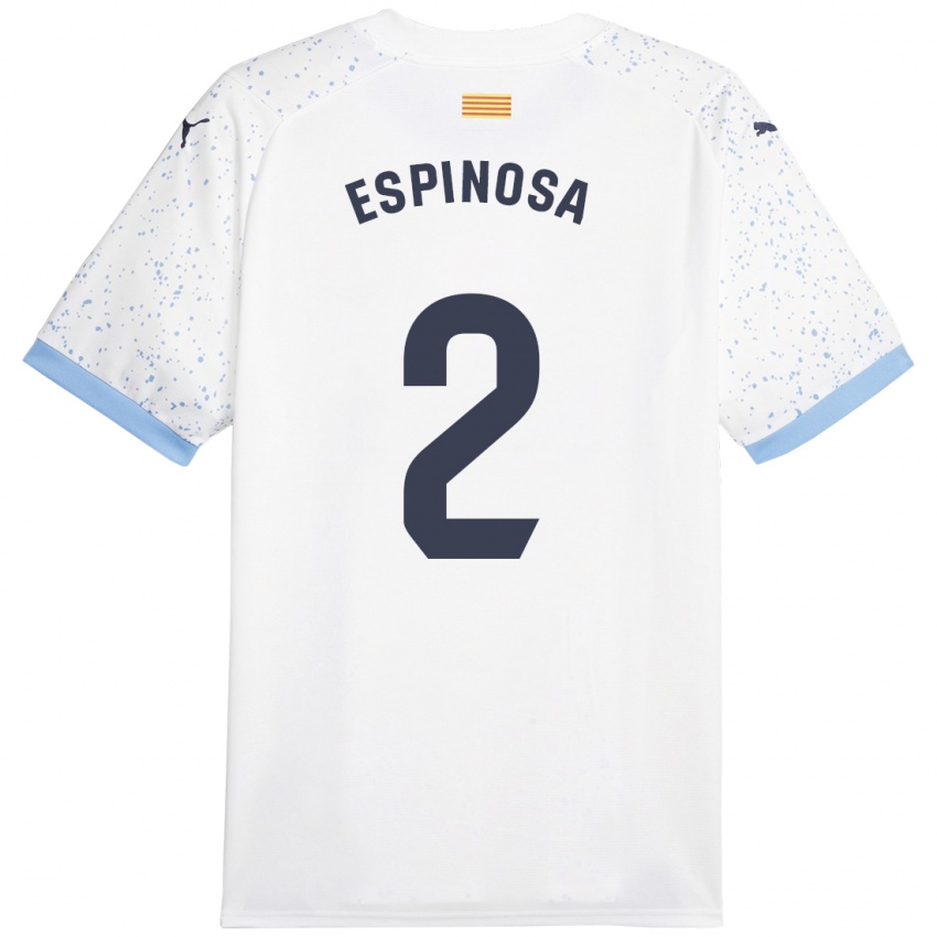 Hombre Camiseta Bernardo Espinosa #2 Blanco 2ª Equipación 2023/24 La Camisa Chile
