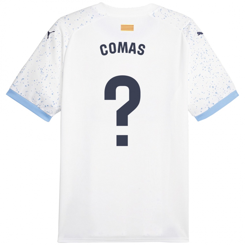 Hombre Camiseta Oriol Comas #0 Blanco 2ª Equipación 2023/24 La Camisa Chile