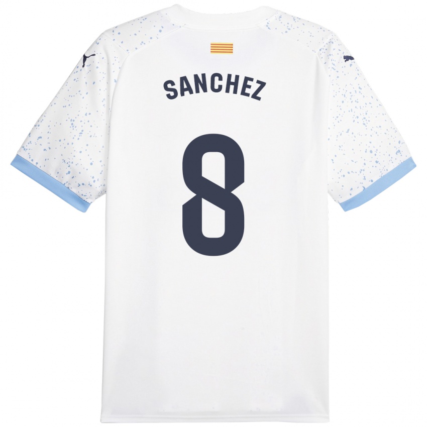Hombre Camiseta Miguel Ángel Sánchez #8 Blanco 2ª Equipación 2023/24 La Camisa Chile