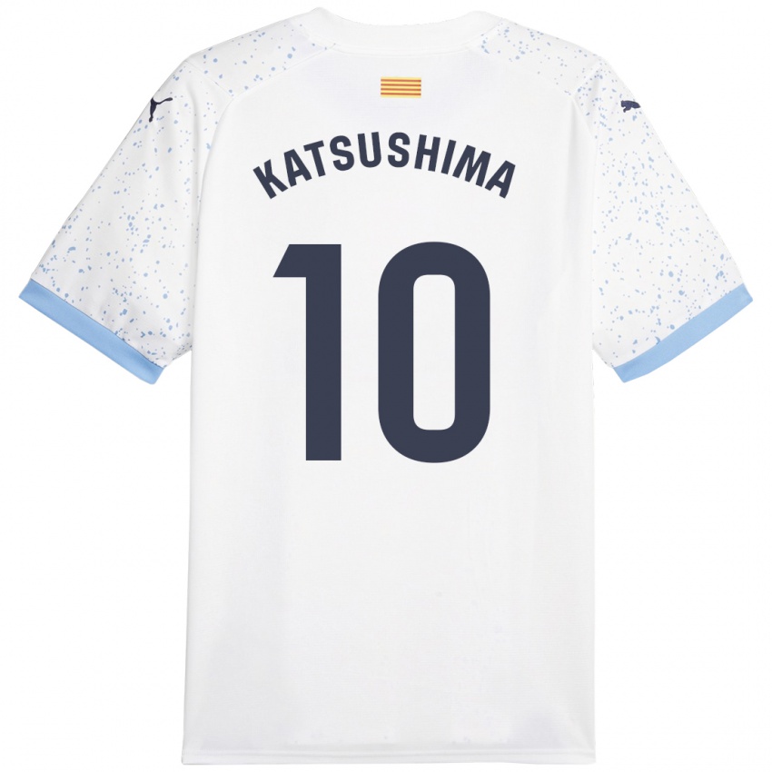 Hombre Camiseta Shinnosuke Katsushima #10 Blanco 2ª Equipación 2023/24 La Camisa Chile