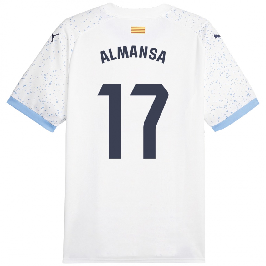Hombre Camiseta Alex Almansa #17 Blanco 2ª Equipación 2023/24 La Camisa Chile
