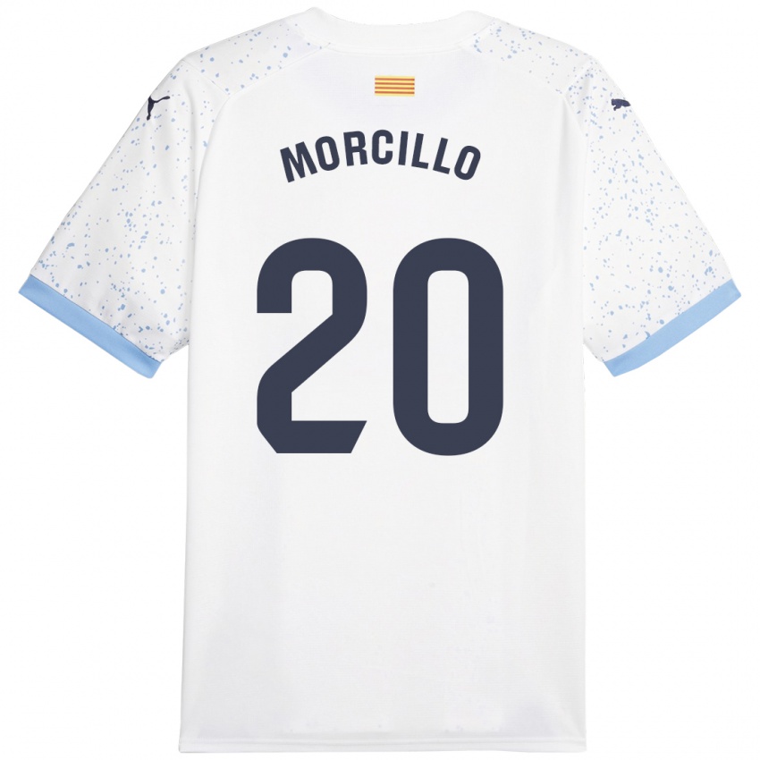 Hombre Camiseta Luis Morcillo #20 Blanco 2ª Equipación 2023/24 La Camisa Chile