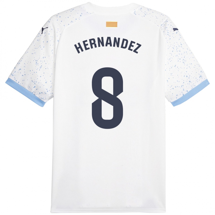 Hombre Camiseta Sofia Hernández #8 Blanco 2ª Equipación 2023/24 La Camisa Chile