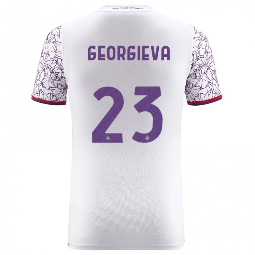 Hombre Camiseta Marina Georgieva #23 Blanco 2ª Equipación 2023/24 La Camisa Chile
