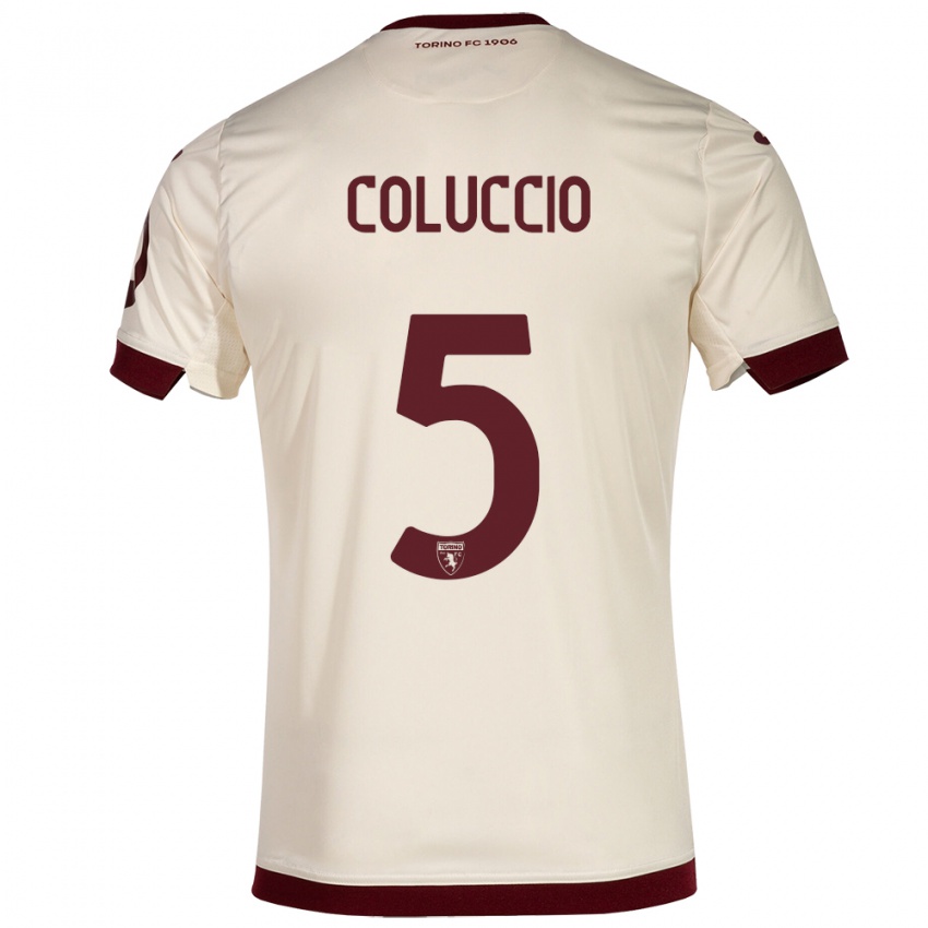 Hombre Camiseta Francesca Coluccio #5 Champán 2ª Equipación 2023/24 La Camisa Chile