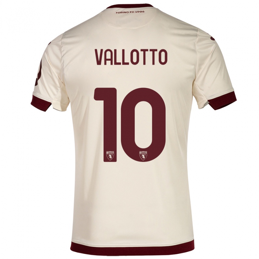 Hombre Camiseta Greta Vallotto #10 Champán 2ª Equipación 2023/24 La Camisa Chile