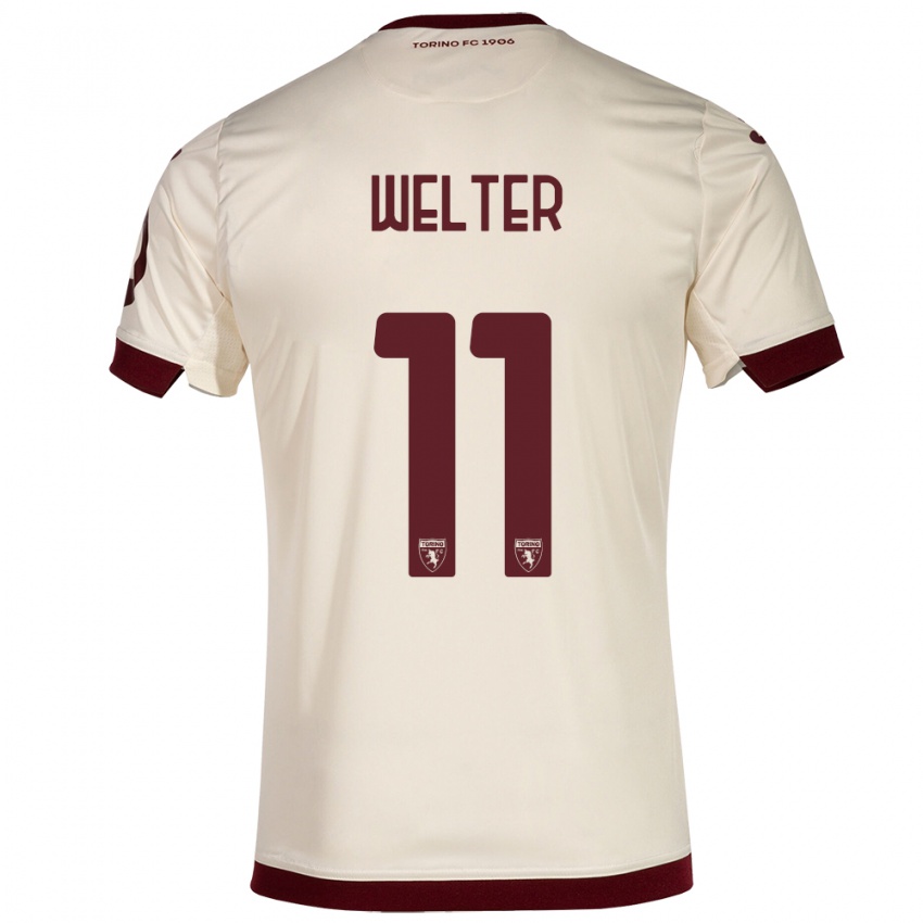 Hombre Camiseta Francesca Welter #11 Champán 2ª Equipación 2023/24 La Camisa Chile