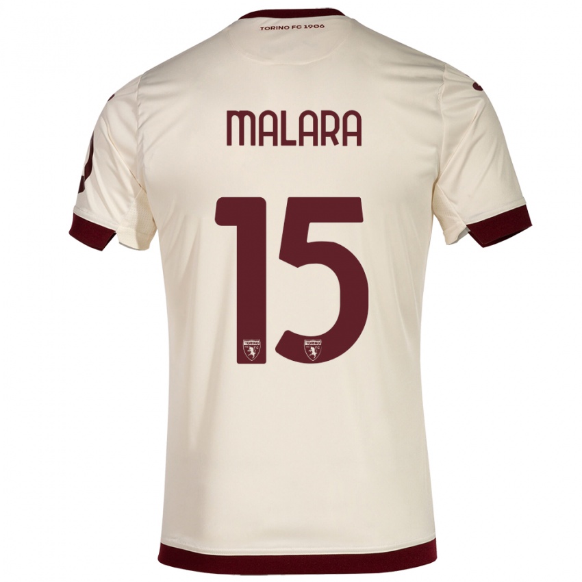 Hombre Camiseta Sara Malara #15 Champán 2ª Equipación 2023/24 La Camisa Chile