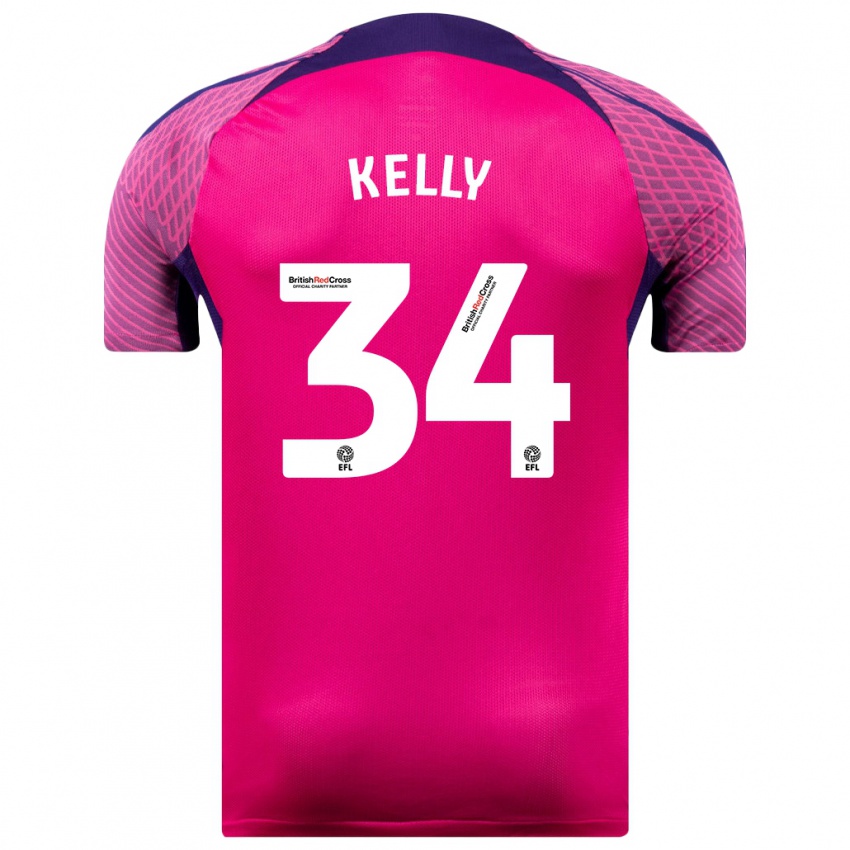 Hombre Camiseta Caden Kelly #34 Morado 2ª Equipación 2023/24 La Camisa Chile
