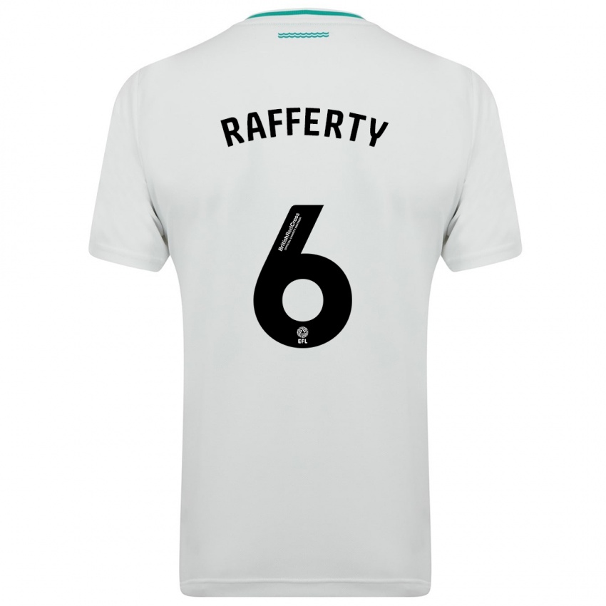Hombre Camiseta Laura Rafferty #6 Blanco 2ª Equipación 2023/24 La Camisa Chile