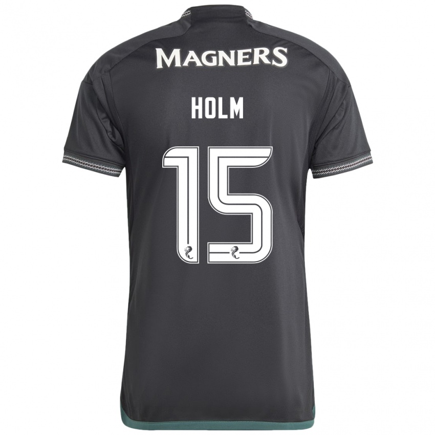 Hombre Camiseta Odin Thiago Holm #15 Negro 2ª Equipación 2023/24 La Camisa Chile