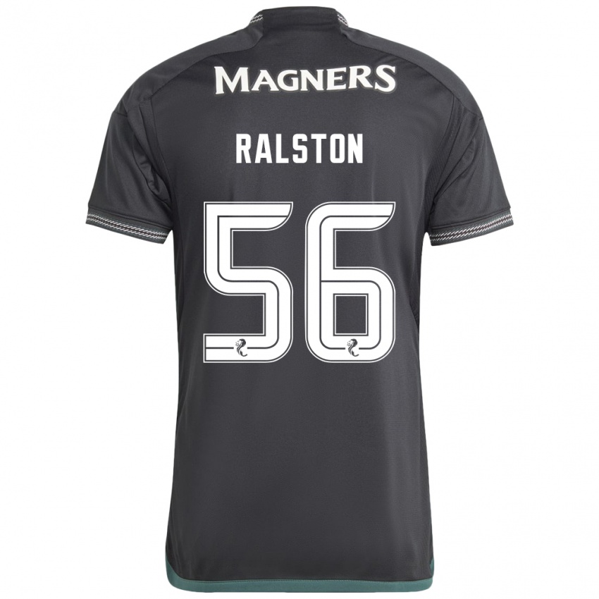 Hombre Camiseta Anthony Ralston #56 Negro 2ª Equipación 2023/24 La Camisa Chile