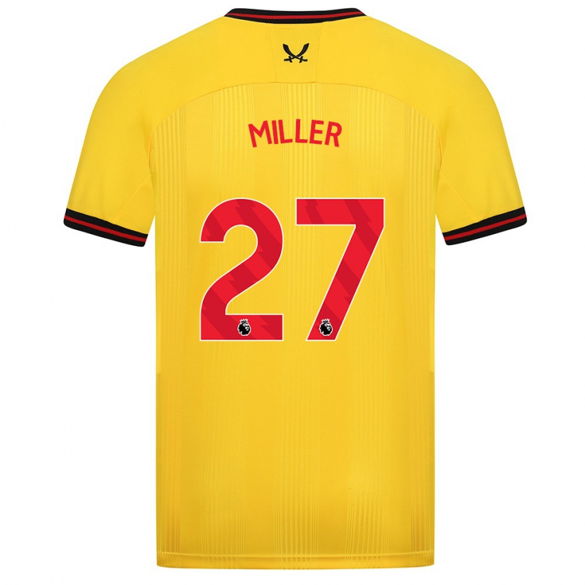 Hombre Camiseta Lara Miller #27 Amarillo 2ª Equipación 2023/24 La Camisa Chile