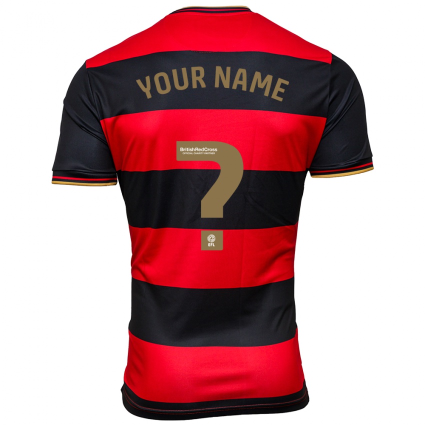 Hombre Camiseta Su Nombre #0 Negro Rojo 2ª Equipación 2023/24 La Camisa Chile
