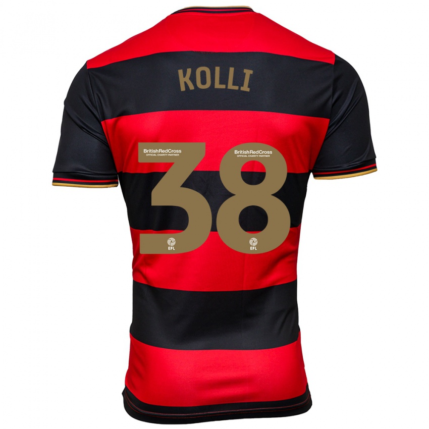 Hombre Camiseta Rayan Kolli #38 Negro Rojo 2ª Equipación 2023/24 La Camisa Chile